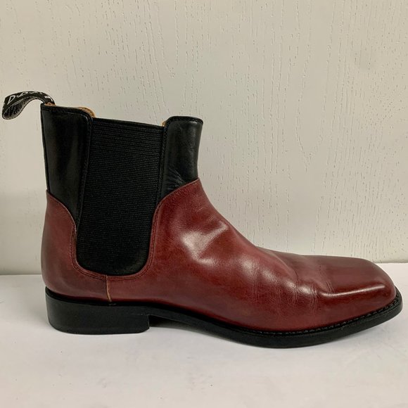 John FLUEVOG Values Gratitude Mens sz 8 burgundy stretch slip-on ankle boots main image 9